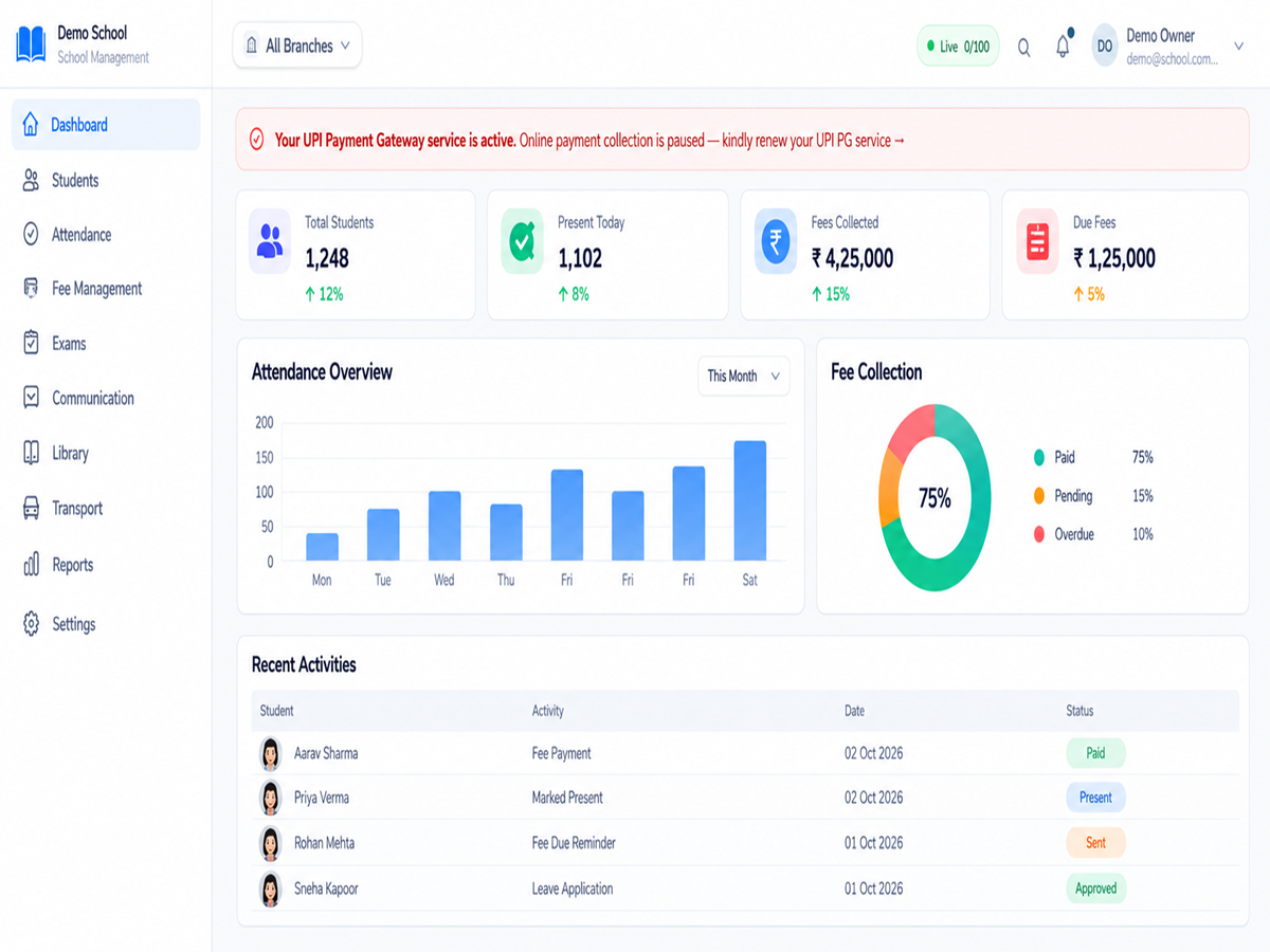 School Fee & Attendance Portal